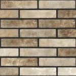 Faianță  tip caramida aparenta interior / exterior Klinker Brick, 6 x 25 cm, bej, mat, texturat