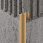 Profil aluminiu gresie NAP 10, colț exterior oval, 10 mm x 2,7 m, auriu - imagine 2