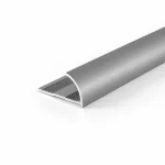 Profil aluminiu gresie NAP 10, colț exterior oval, 10 mm x 2,7 m, argintiu