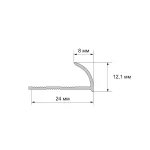 Profil aluminiu gresie NAP 10, colț exterior oval, 10 mm x 2,7 m, argintiu - imagine 3