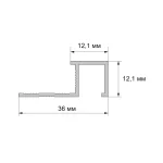 Profil aluminiu gresie Cuba No.10, colț exterior pătrat, 10 mm x 2,7 m, negru mat - imagine 3