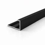 Profil aluminiu gresie AP10, colț exterior tip L, 10 mm x 2,7 m, negru metalic